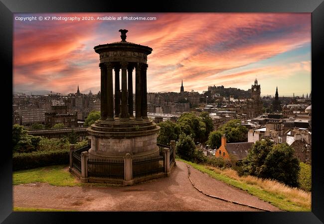 Edinburgh's Iconic Dugald Stewart Monument Framed Print by K7 Photography
