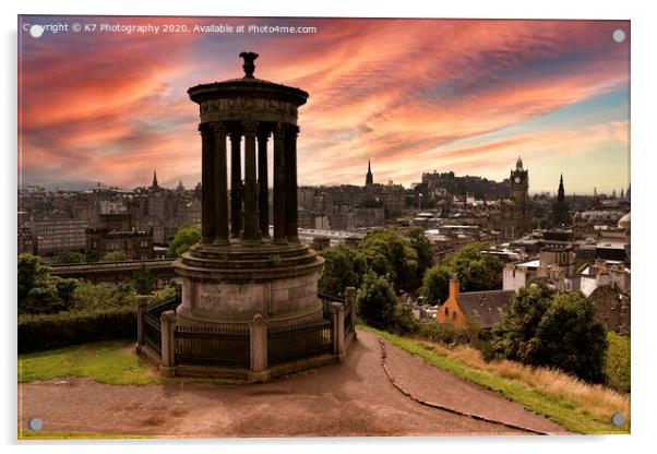 Edinburgh's Iconic Dugald Stewart Monument Acrylic by K7 Photography