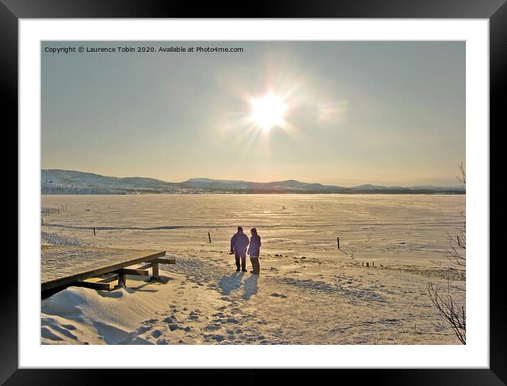 Arctic Meeting Under the Sun Framed Mounted Print by Laurence Tobin