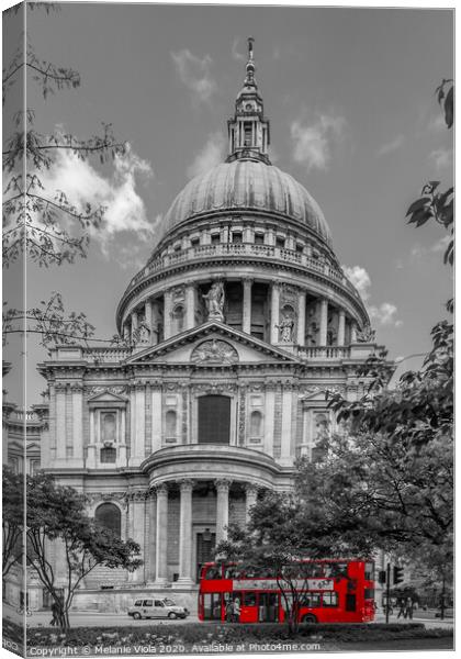LONDON St. Paul’s Cathedral & Red Bus Canvas Print by Melanie Viola
