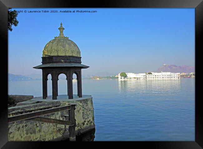 Lake Palace, Udaipur India Framed Print by Laurence Tobin