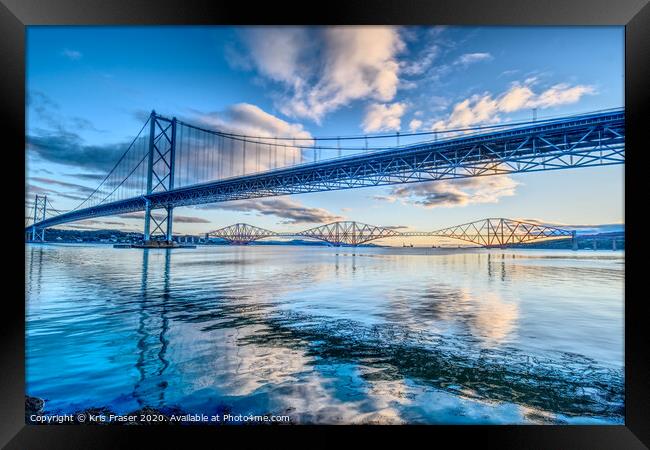 Bridges over river Forth  Framed Print by Kris Fraser