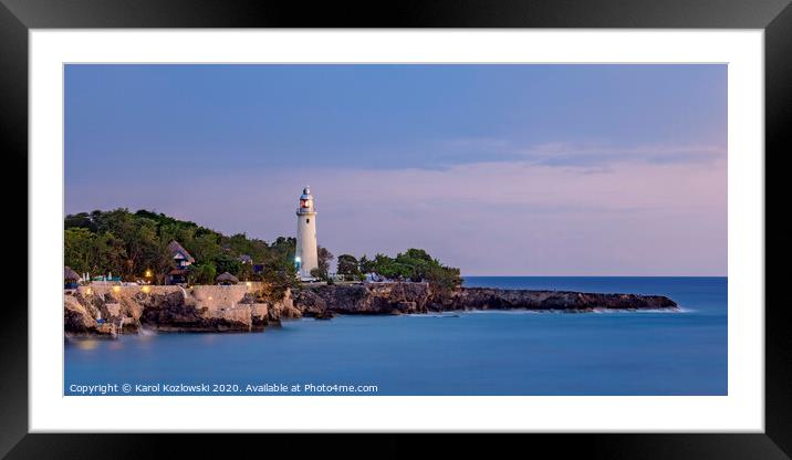 Negril Lighthouse, Jamaica Framed Mounted Print by Karol Kozlowski