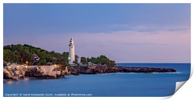 Negril Lighthouse, Jamaica Print by Karol Kozlowski