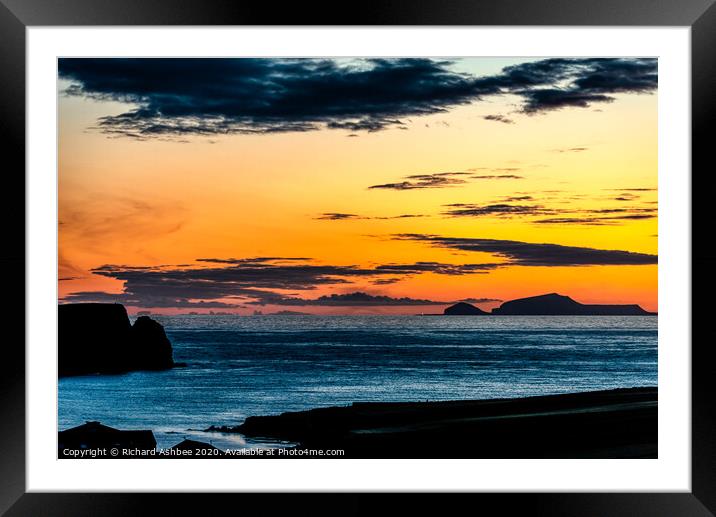Sunset over Foula, Shetland Framed Mounted Print by Richard Ashbee