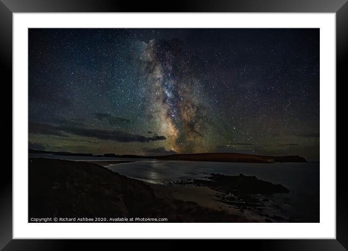 Milky Way over St Ninian's Isle, Shetland Framed Mounted Print by Richard Ashbee