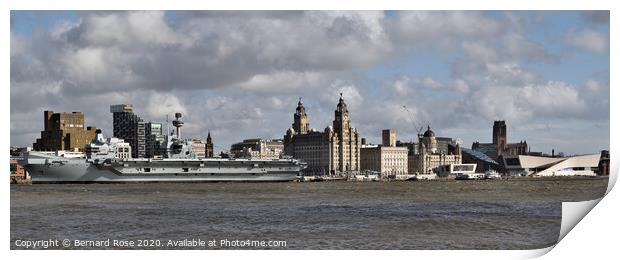 HMS Prince of Wales in Liverpool Print by Bernard Rose Photography