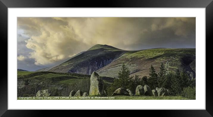 CASTLERIGG STONE CIRCLE AND SKIDDAW Framed Mounted Print by Tony Sharp LRPS CPAGB