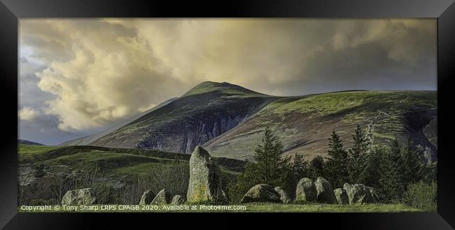 CASTLERIGG STONE CIRCLE AND SKIDDAW Framed Print by Tony Sharp LRPS CPAGB