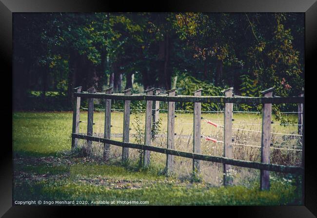 Wooden paddock fence Framed Print by Ingo Menhard
