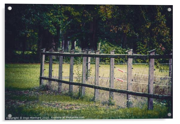 Wooden paddock fence Acrylic by Ingo Menhard
