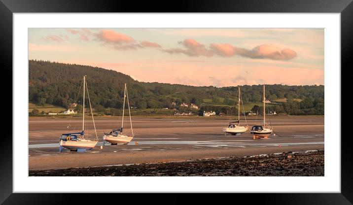 Waiting for the tide at Red Wharf Bay Framed Mounted Print by Wendy Williams CPAGB