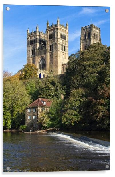 Durham Cathedral and River Wear. Acrylic by Rob Cole