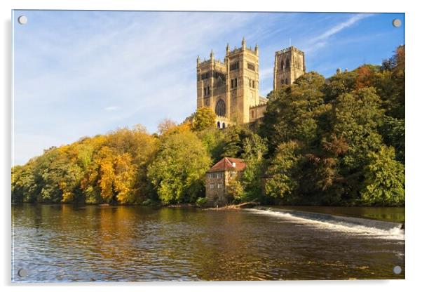 Durham Cathedral and River Wear. Acrylic by Rob Cole