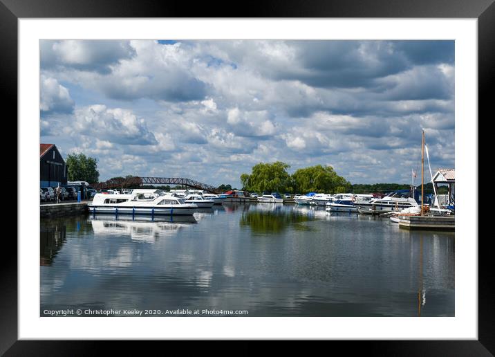 Boats on the Broads Framed Mounted Print by Christopher Keeley