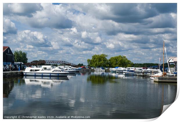 Boats on the Broads Print by Christopher Keeley