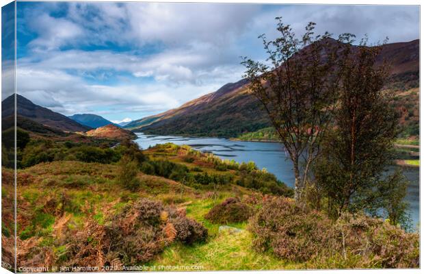 Loch Leven in the Scottish highlands Canvas Print by jim Hamilton