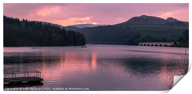 LADYBOWERS DAM DERBYSHIRE  Print by Holly Burgess