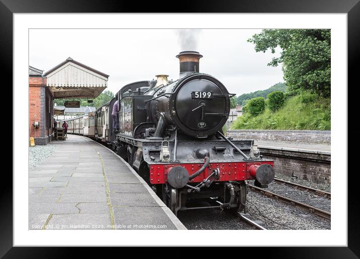 Steam locomotive 5199 at Llangollen station Wales Framed Mounted Print by jim Hamilton