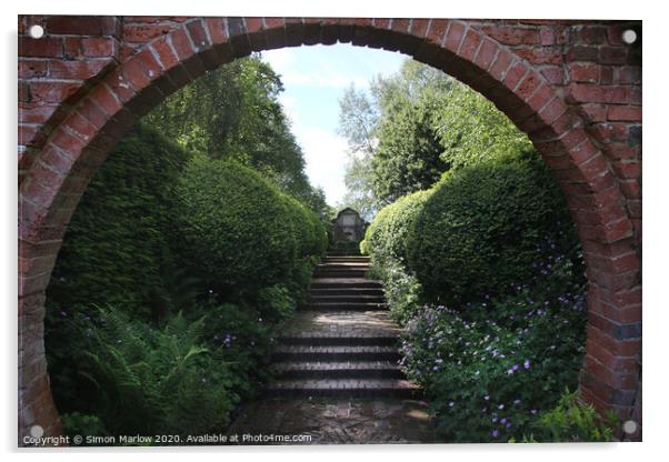 A Serene Garden Passage Acrylic by Simon Marlow