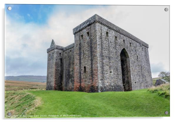 Hermitage Castle, Scottish borders Acrylic by Douglas Kerr