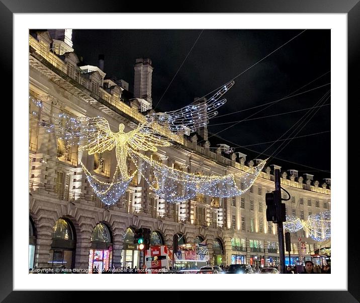 Christmas lights on Regent Street, London Framed Mounted Print by Ailsa Darragh