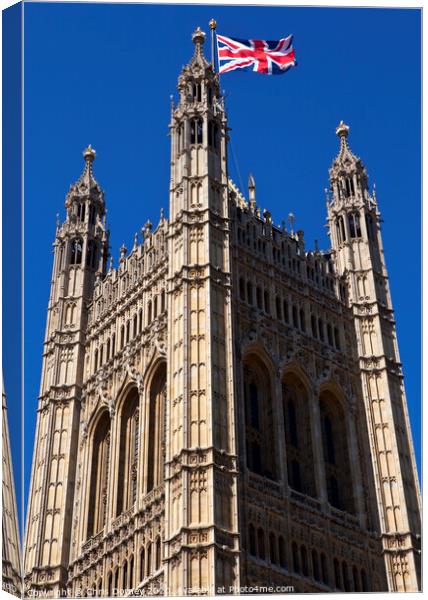 The Victoria Tower of the Houses of Parliament Canvas Print by Chris Dorney