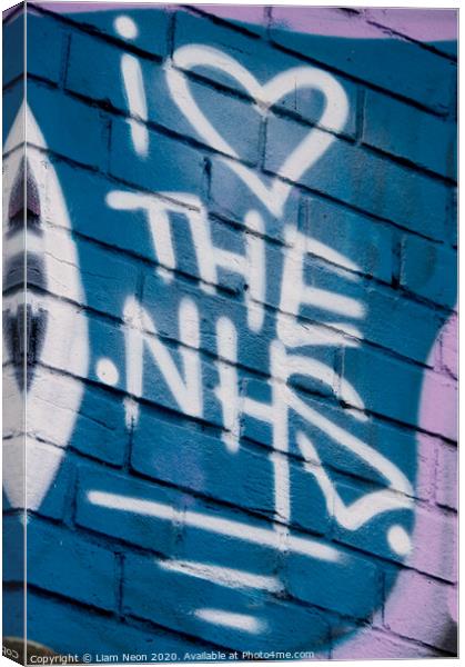 I Heart the NHS Graffiti Canvas Print by Liam Neon
