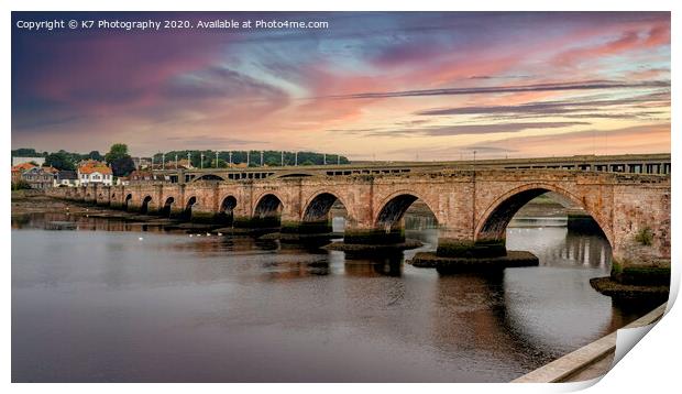 The Old Bridge, Berwick Upon Tweed Print by K7 Photography