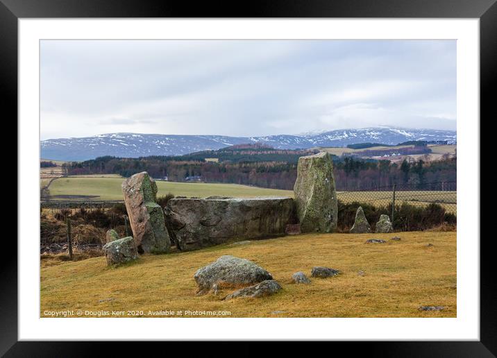 Tomnaverie Stone Circle Framed Mounted Print by Douglas Kerr
