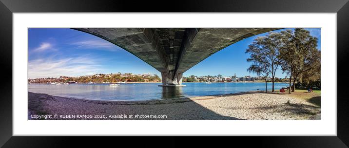 The Stirling Bridge, Fremantle harbour, Australia Framed Mounted Print by RUBEN RAMOS