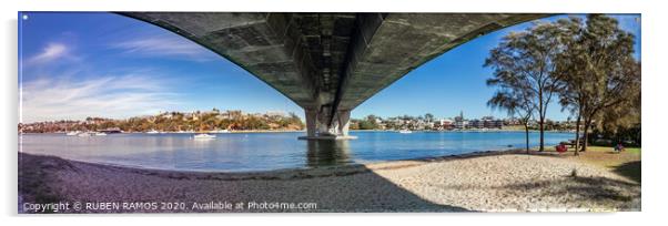 The Stirling Bridge, Fremantle harbour, Australia Acrylic by RUBEN RAMOS