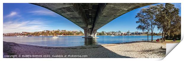 The Stirling Bridge, Fremantle harbour, Australia Print by RUBEN RAMOS