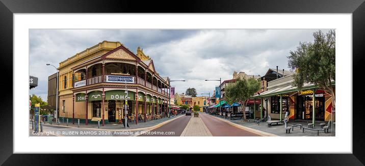 The South Terrace street at the city center of Fremantle, Australia. Framed Mounted Print by RUBEN RAMOS