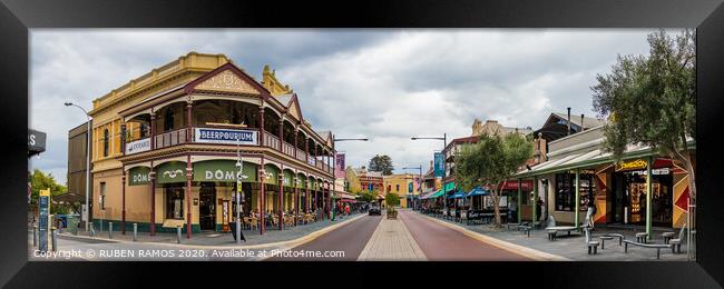 The South Terrace street at the city center of Fremantle, Australia. Framed Print by RUBEN RAMOS