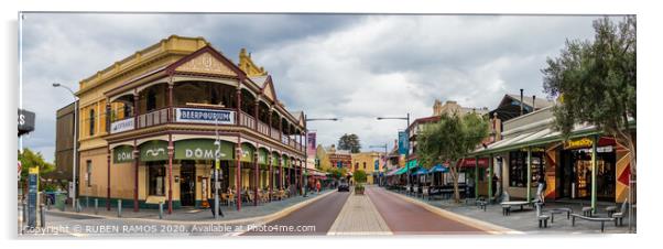 The South Terrace street at the city center of Fremantle, Australia. Acrylic by RUBEN RAMOS