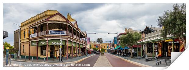 The South Terrace street at the city center of Fremantle, Australia. Print by RUBEN RAMOS