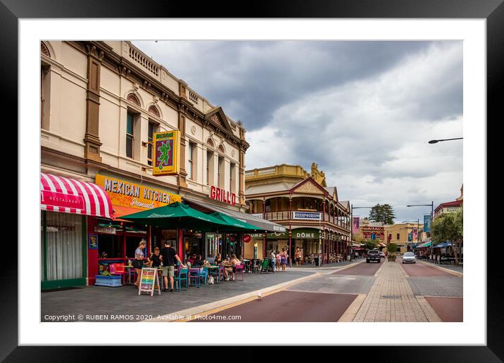 The South Terrace street at Fremantle, Australia. Framed Mounted Print by RUBEN RAMOS