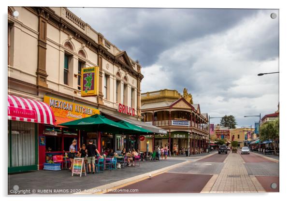 The South Terrace street at Fremantle, Australia. Acrylic by RUBEN RAMOS