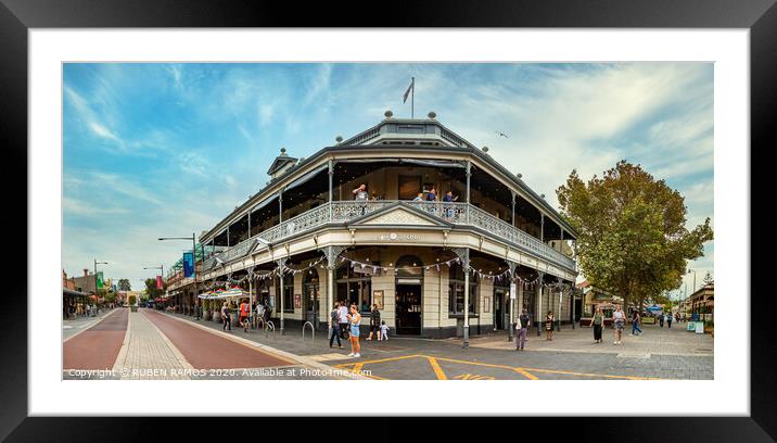 The Sail and Anchor bar - restaurant at Fremantle, Australia. Framed Mounted Print by RUBEN RAMOS