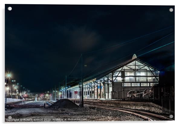 The railways at Fremantle train station in Western Australia. Acrylic by RUBEN RAMOS