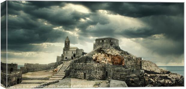 St. Peter's Church in Portovenere, Italy. Canvas Print by RUBEN RAMOS