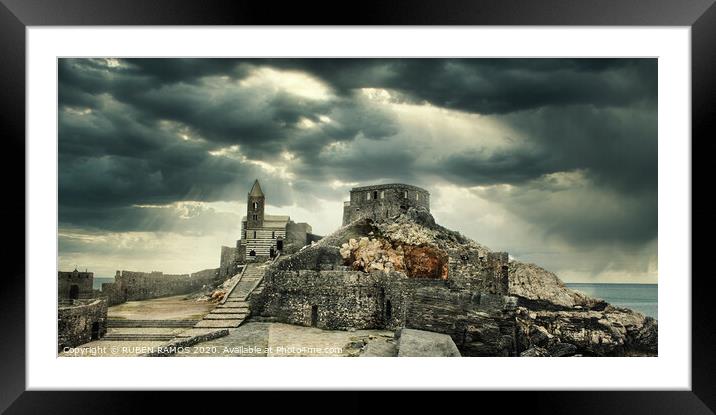 St. Peter's Church in Portovenere, Italy. Framed Mounted Print by RUBEN RAMOS