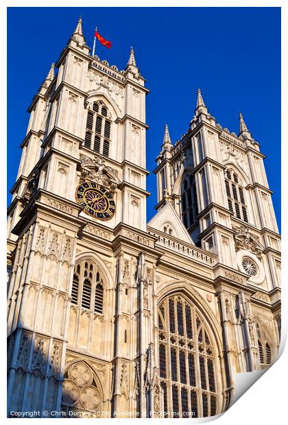 Westminster Abbey in London Print by Chris Dorney