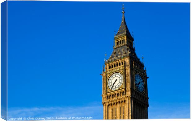 Big Ben (Houses of Parliament) in London Canvas Print by Chris Dorney