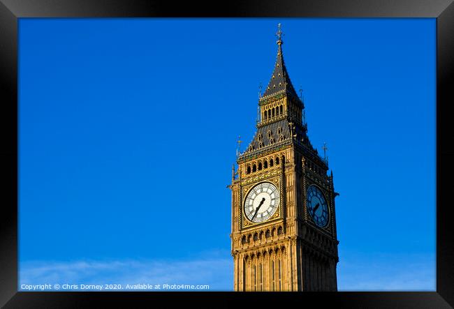 Big Ben (Houses of Parliament) in London Framed Print by Chris Dorney