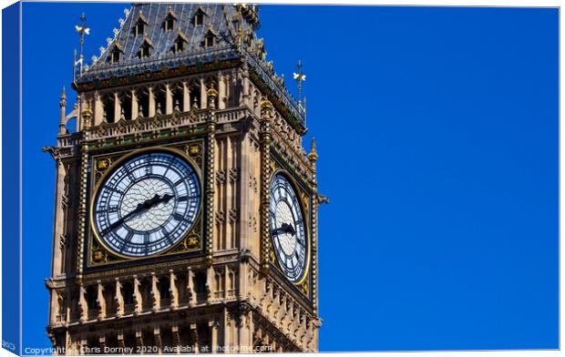 The Clock-Face of Big Ben in London Canvas Print by Chris Dorney