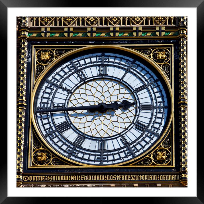 Big Ben Clock Face Detail in London Framed Mounted Print by Chris Dorney