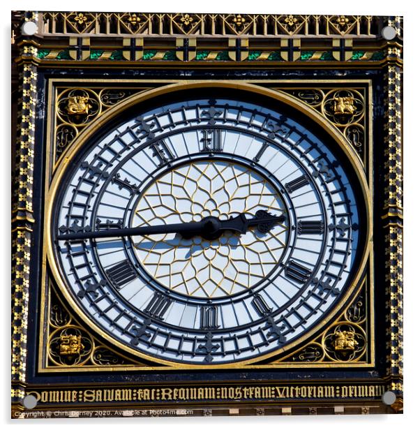 Big Ben Clock Face Detail in London Acrylic by Chris Dorney
