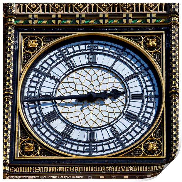 Big Ben Clock Face Detail in London Print by Chris Dorney